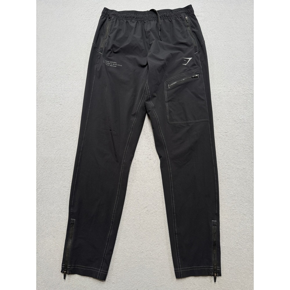Gymshark Joggers Men's Medium Black Slim Fit Ankle Zip Athletic Gym Sportswear